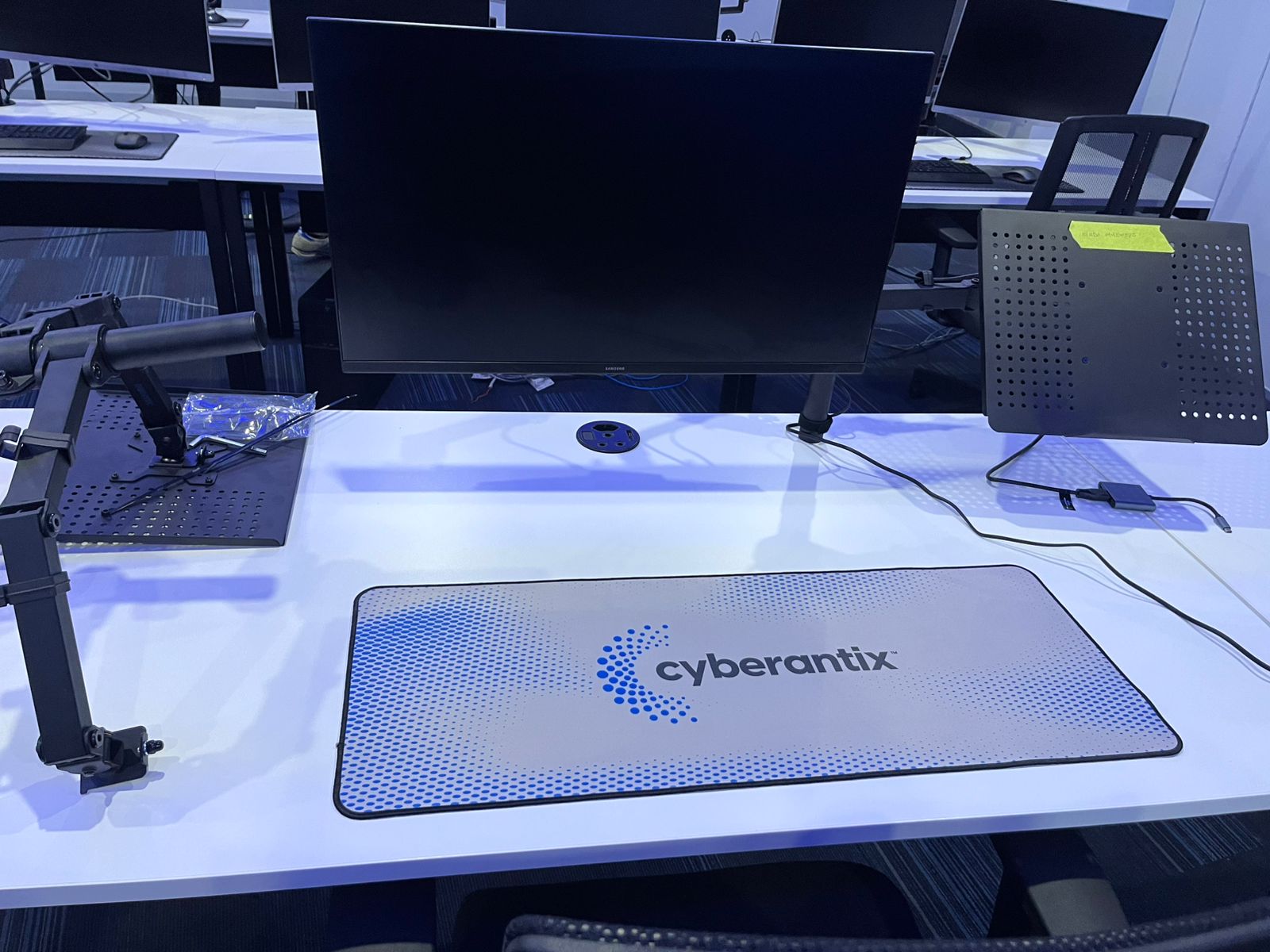 Clean desk setup with computer monitor